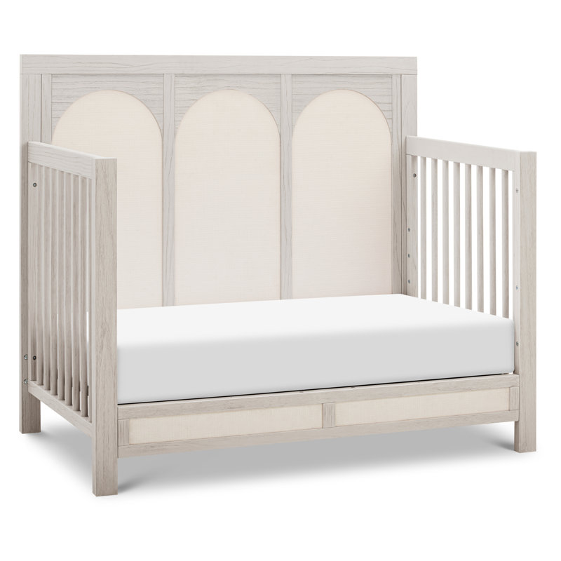 Eloise 4-in-1 Convertible Crib, White Driftwood/Performance Pearl Eco-Weave
