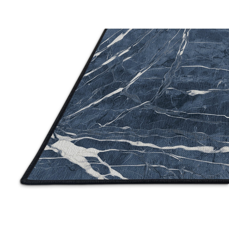 Machine Washable Gray Area Rug, Round 3'