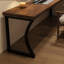 Bureau en fer massif en forme de L brun noyer + noir-2103132931