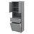 High Bathroom Cabinet With Laundry Hamper Doors And Open Storage Upper Cabinet For Bathroom-754526272