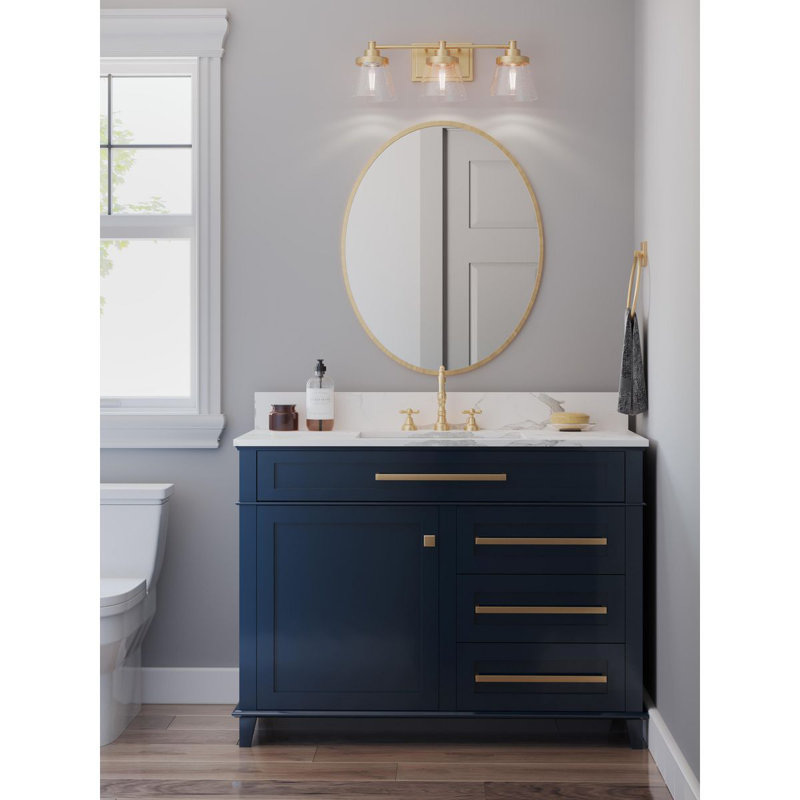 Rawtenstall 3 - Light Dimmable Vanity Light, Vintage Brass