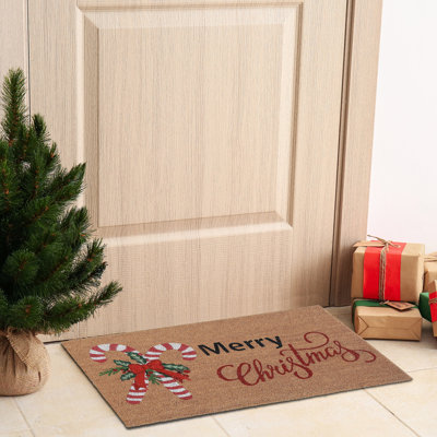 Tapis de porte Coir (Candy Cane - Merry Christmas)