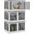 32 Gal Stackable Storage Bins With Lids, 3 Packs Collapsible Closet Organizers And Storage, Plastic Drawer Storage Container On Wheels With 5-Sided Access, Doors For Blankets-1031954816