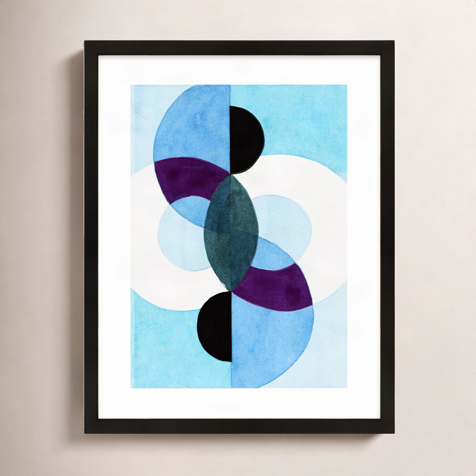 Georgine "Composition No. 22" Painting, 24" W x 30" H, Black