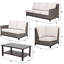 4-piece Outdoor Wicker And Aluminum Sectional Sofa
