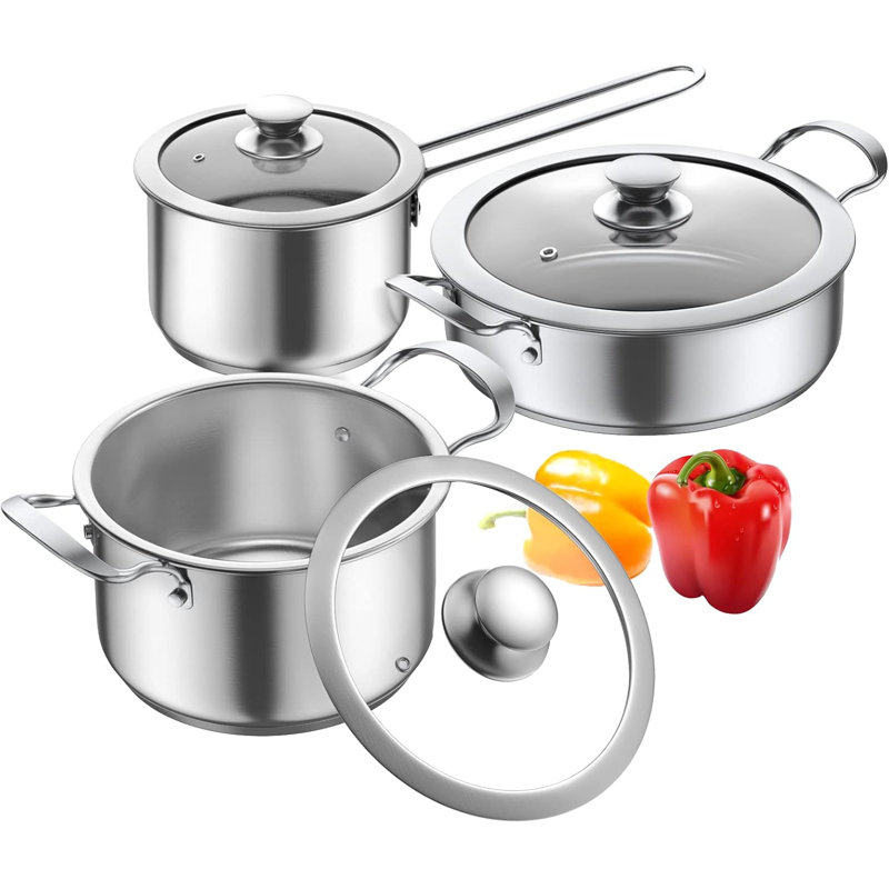 6-piece Stainless Steel Nonstick Cookware Set