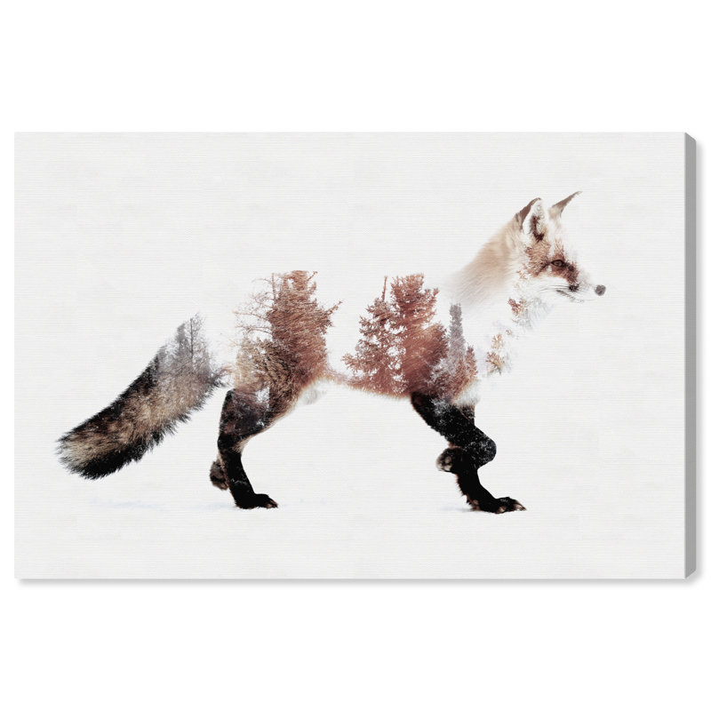 The Fox - reproduction d'impression, H 36 po x l 54 po x P 1,5 po, Toile tendue