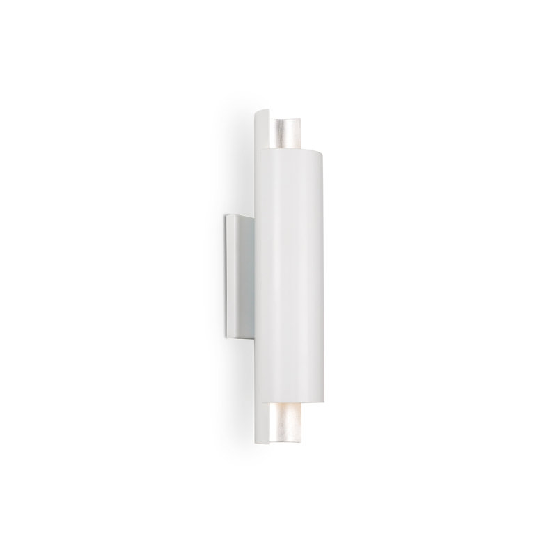 Dela 1 - Light LED Flush Mounted Sconce, White/Silver