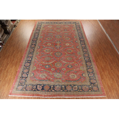 One-of-a-Kind Rectangle 13'3'' X 21' 1910s Wool Area Rug in Floral
