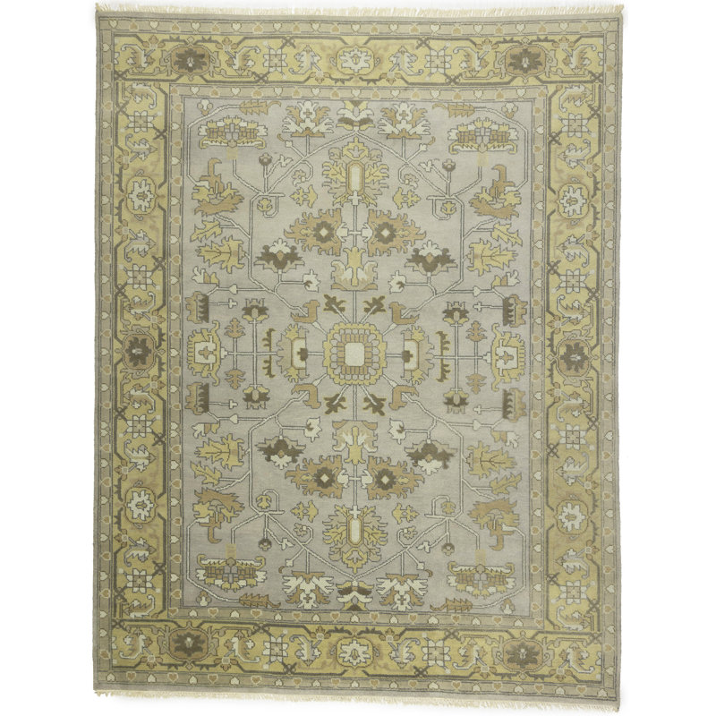 Tapis oriental gris Oushak Chobi