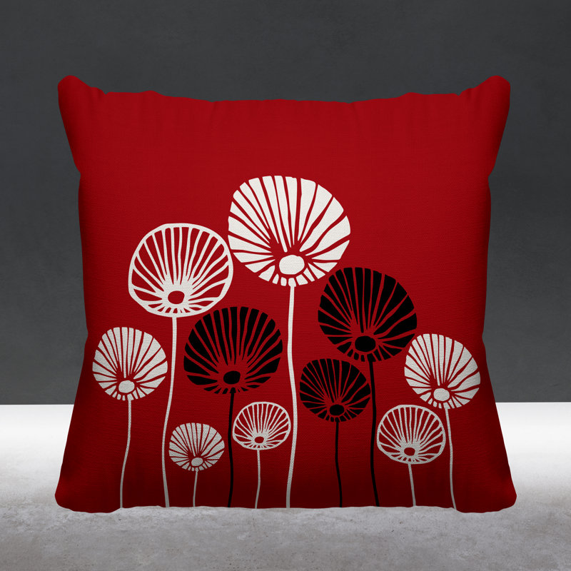Coussin décoratif intérieur / extérieur Huber, L 15 po x H 15 po, Rouge