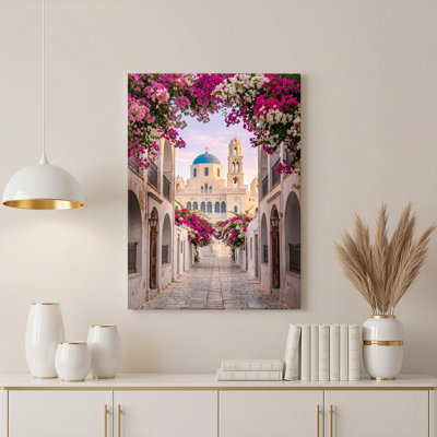 «Gallery Wrap», art mural sur toile pour le salon, la chambre à coucher, le bureau ou le vestibule - décoration murale décorative avec arche de fleur