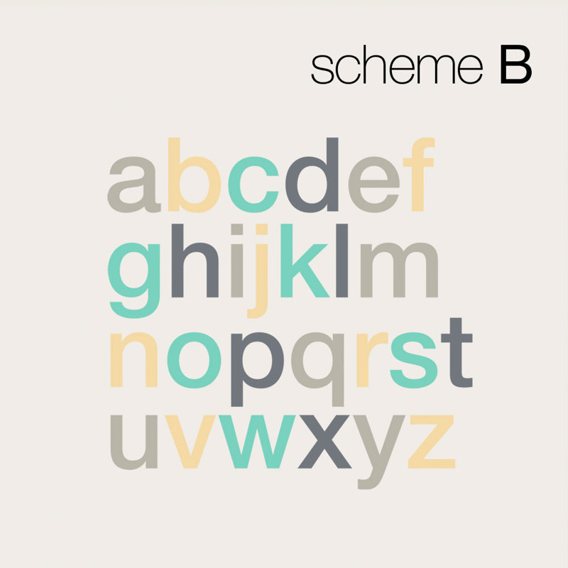 Alphabet Small Decal Scheme B