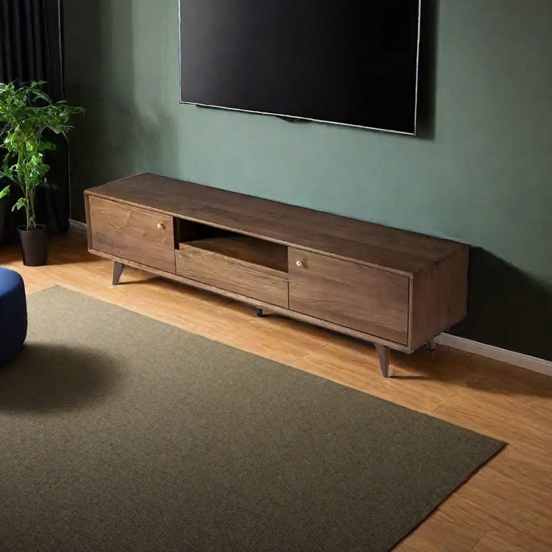 Modern simple black walnut TV cabinet
