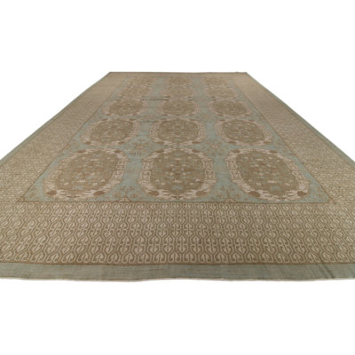 Tapis turc bleu et brun 14 x 20