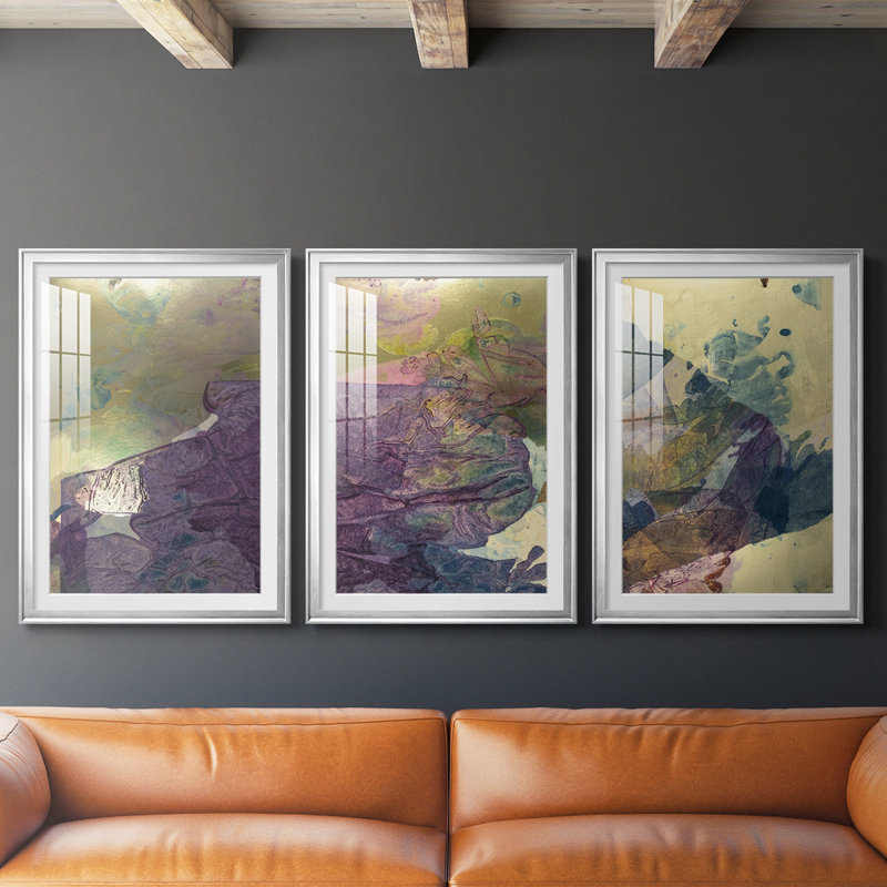 «Monet's Landscape IV», reproduction encadrée sur mesure de qualité supérieure mate - 3 pièces, H 15 po x l 19 po
