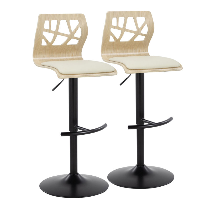 Tabouret de bar réglable avec pivot, Noir