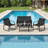 4-Piece All-Weather UV-Resistant Patio Conversation Set, 3 Soft Padded Breathable Quick-Dry Fabric Seats, Scratch-Proof Tempered Glass Tabletop