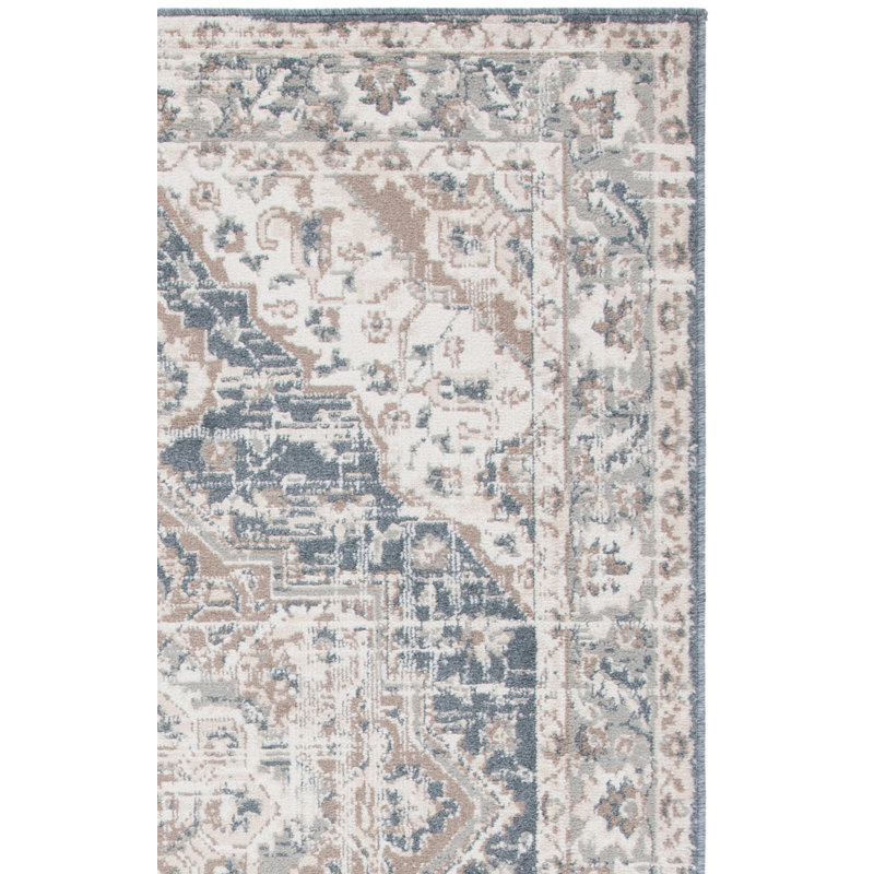 Gyle Oriental Beige/Gray Area Rug, Rectangle 8' x 10'