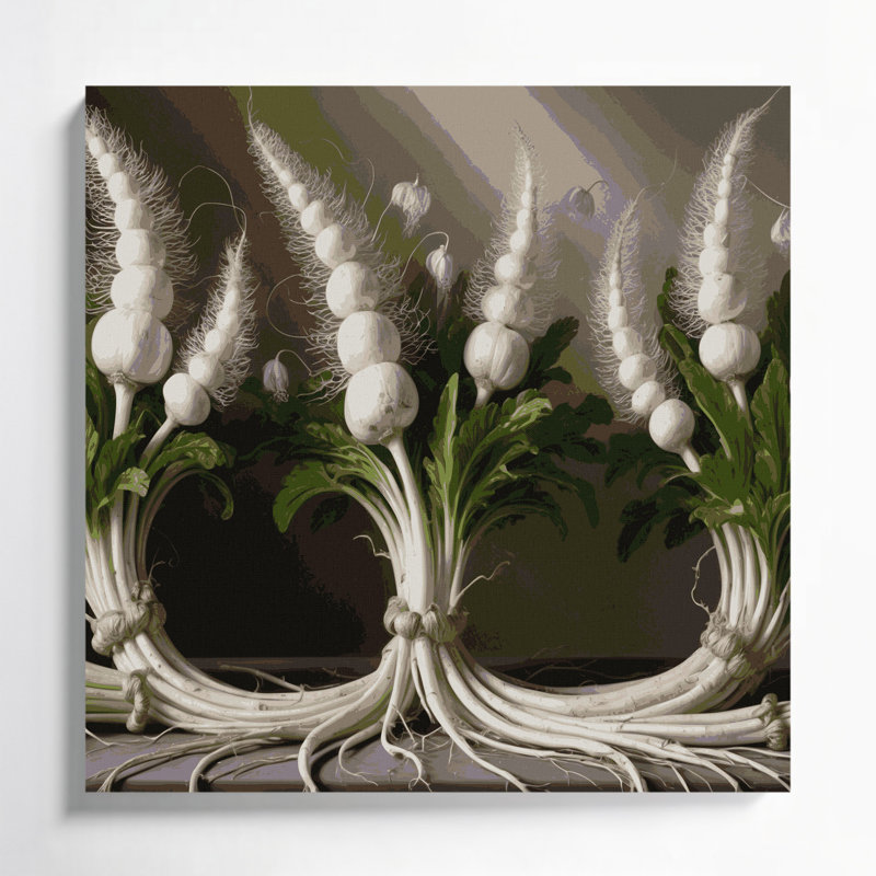 Art mural sur toile légumes salsifis brun, H 8 po x l 8 po