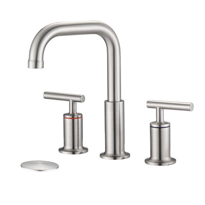 Widespread 2-handle Bathroom Faucet with Drain Assembly