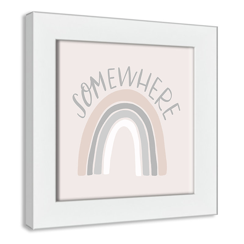 Décoration murale pour enfants quelque part, H 8 po x l 8 po x P 0,63 po, Cadre blanc