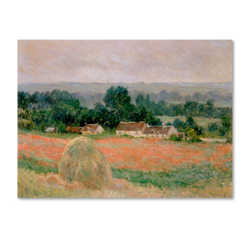 «Haystacks At Giverny», reproduction sur toile tendue, H 14 po x l 19 po