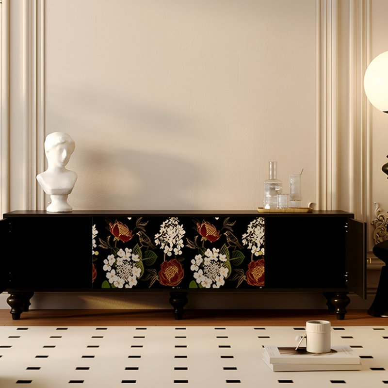 Meuble télé avec armoires de rangement Modern, H 21,65 po x L 78,74 po x l 15,75 po