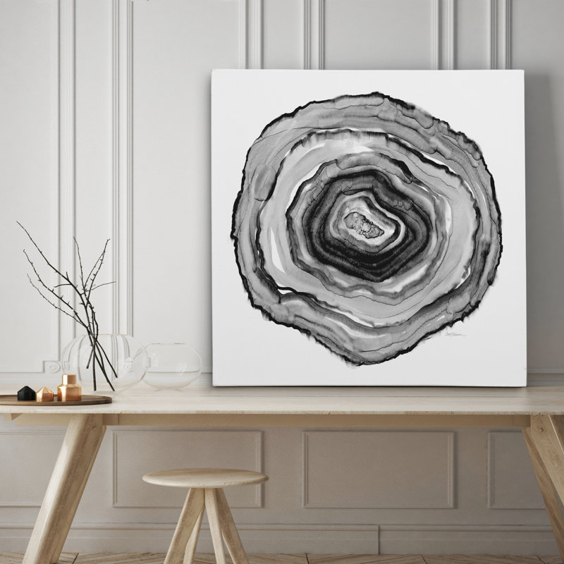 «Black and White Geode», reproduction sur toile, H 16 po x l 16 po x P 1,5 po, Toile tendue