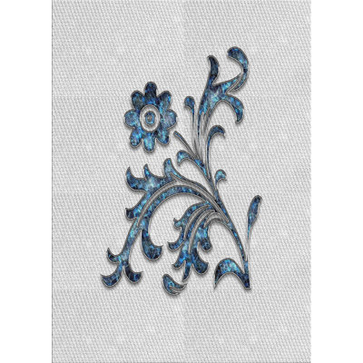 Tapis gris/noir/bleu à motifs