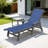 All-Weather HDPE & PVC-coated polyester Patio Chaise Lounge Chair with Arms, 5-Position Adjustable Backrest, Wheels & Built-In Cup Holder-690926507