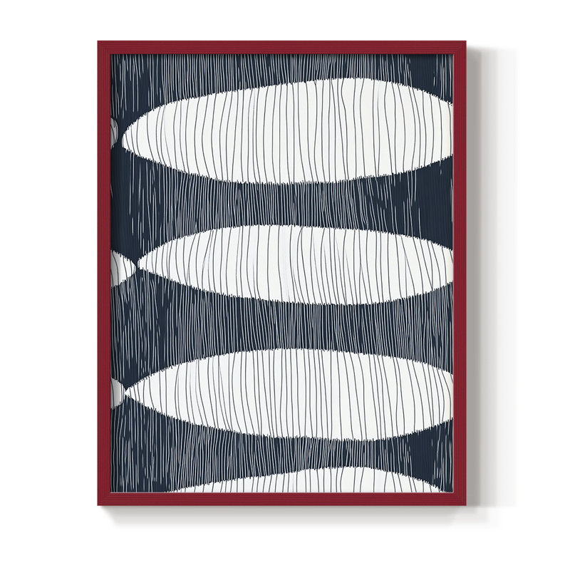 "ABSTRACT Series DCCV III" par J Paul, H 11 po x l 9 po, Rouge