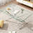 Modern Glass Coffee Table, 39.37" Sofa Coffee Table with Cross Metal Frame and Clear Glass Top, Rectangular Cocktail Centre Table for Living Room-2141523082