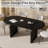 70 Inch Oval Dining Table for 4-6 People, Kitchen MDF Table with Wood Strip Base, Modern Farmhouse Round Dining Room Tables for Kitchen Living Room-1850306024