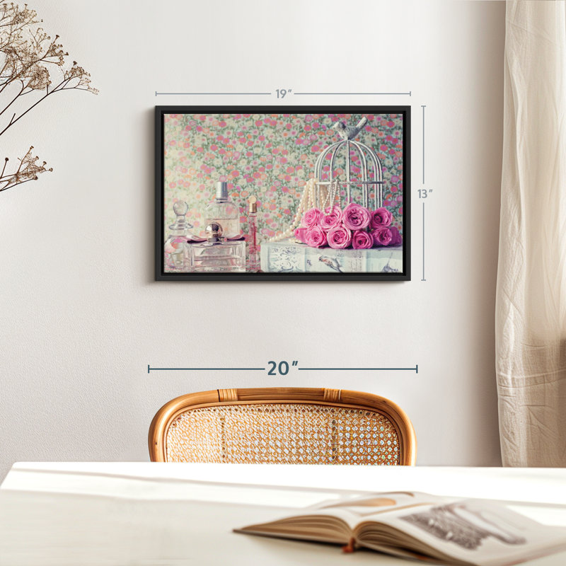 «Rose Birdcage», reproduction sur toile, H 13 po x l 19 po