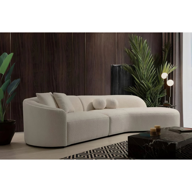 Canapé modulaire en velours 2 pièces, Velours ivoire