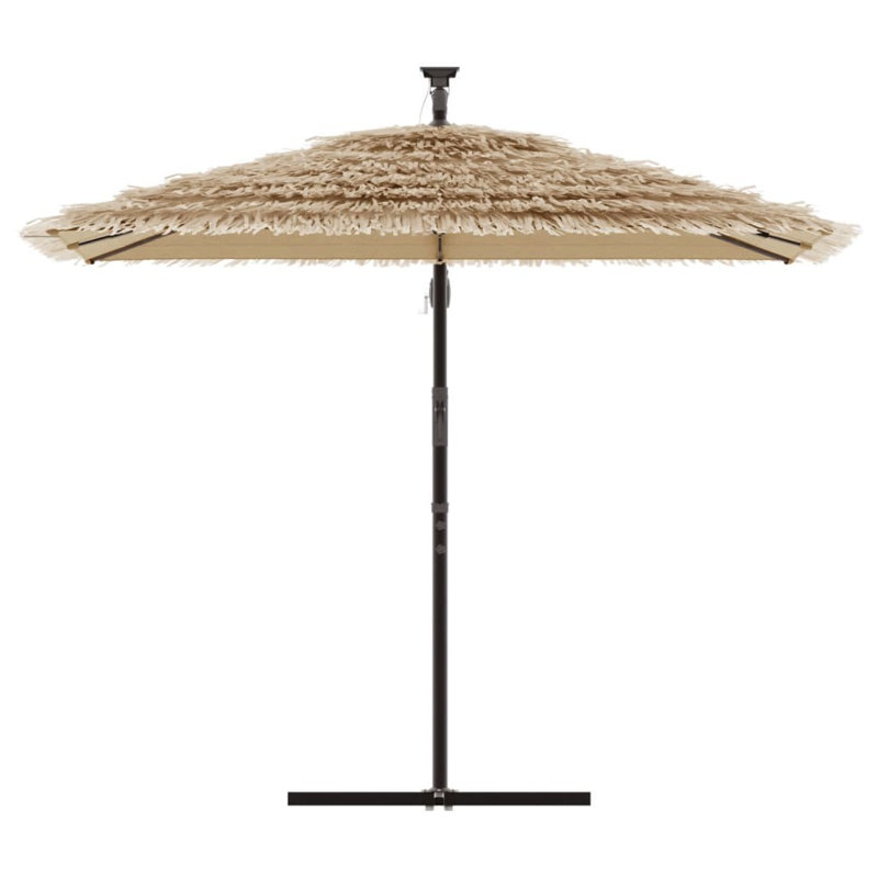 Beach Parasol, 230cm H x 246cm W x 246cm D, Brown, white and pink