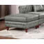 Ensemble de canapé modulaire 3 pièces réversible en similicuir respirant gris ardoise et 2 coussins de canapé capitonnés et 1 repose-pieds-342776082