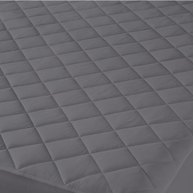 Quilted Mattress Pad, Queen, Gray