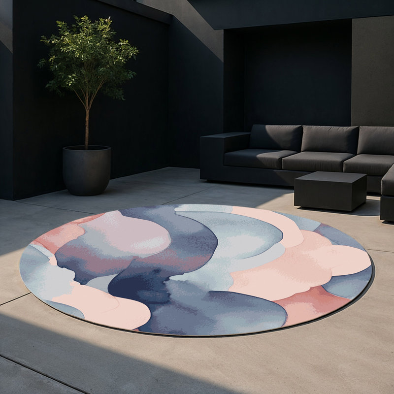Tapis intérieur et extérieur Dewy Waves, Rond 5 pi