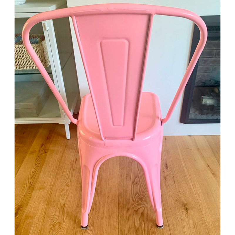 Isabellamarie 15'' H Metal Side Chair, 6, Light Pink