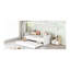 Lit à baldaquin simple peu encombrant avec lit gigogne, bois aggloméré, design moderne
