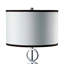 Lampe de table 29 po en métal avec finition argentée, anneau
