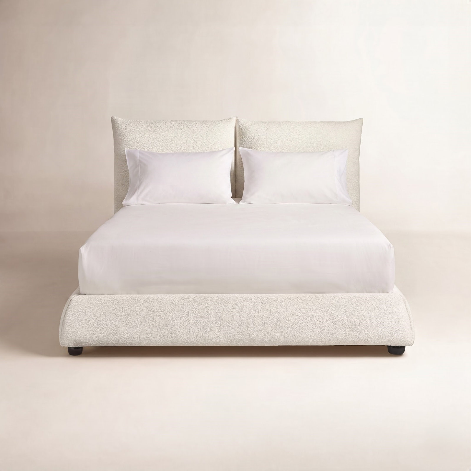 Katalina Culloden Upholstered Panel Bed, King, Ivory