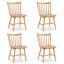 Chaises de salle à manger latérales en bois massif Windsor avec dossier à broche (naturel)-329283291