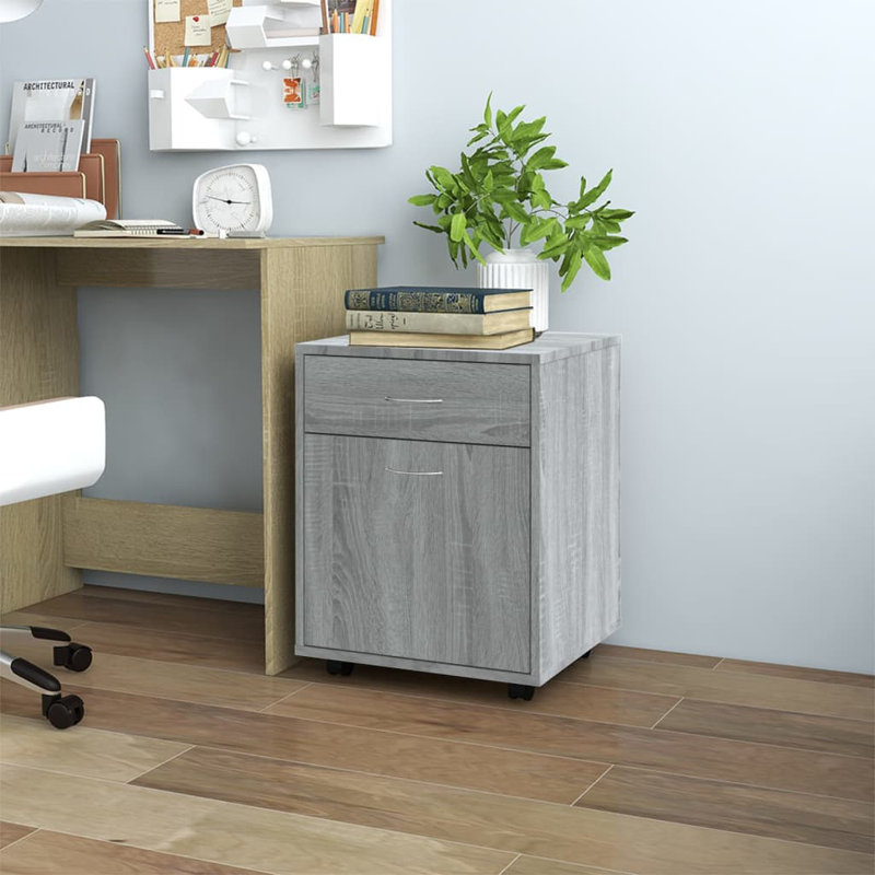 Arpelar 1 Drawer Filing Cabinet, Grey
