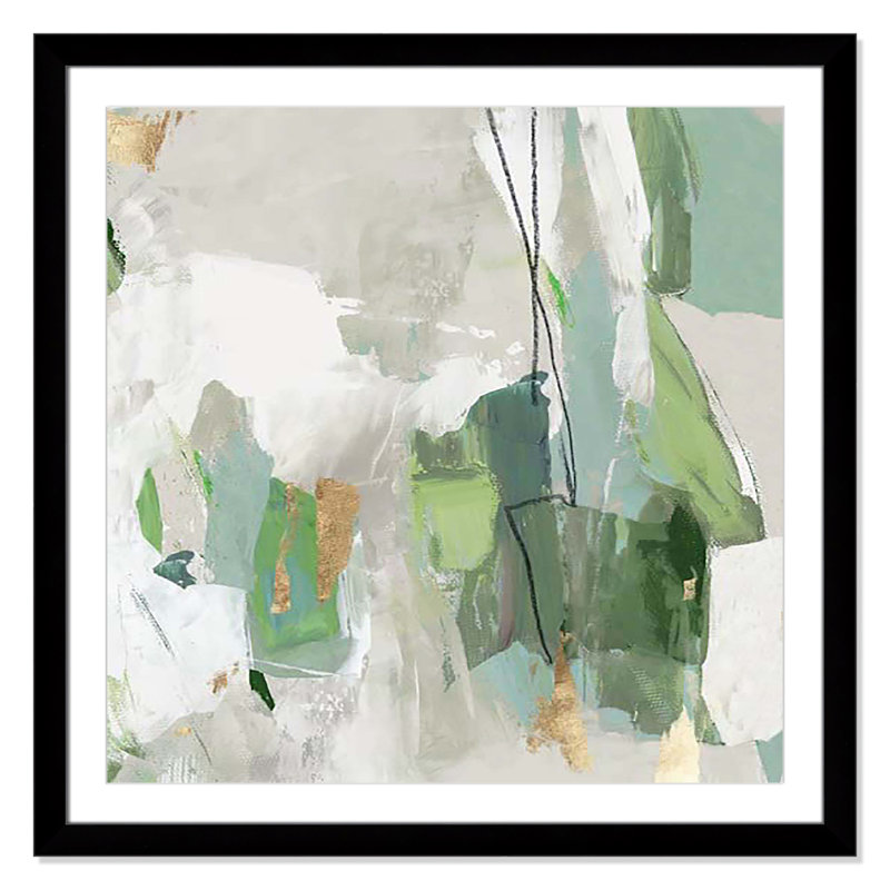 «Enchanted Emerald II» par Tom Reeves, Cadre cube noir, H 37,5 po x l 37,5 po x P 2 po