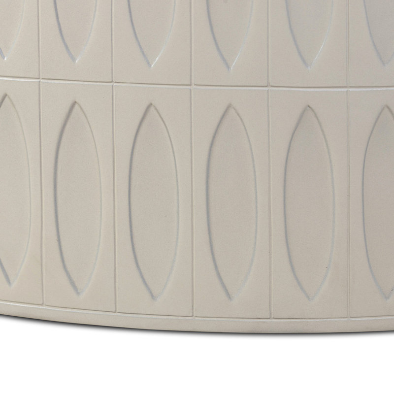 Colorado Outdoor Round Coffee Table, White Concrete