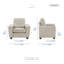 Ensemble de salon en chenille moderne et contemporain 3 pièces avec accoudoirs carrés modernes et coussins réversibles Huth-54315929
