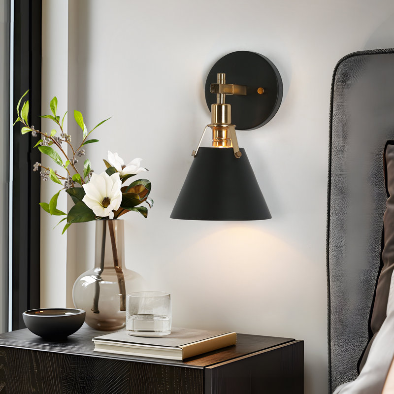 1- Light Black/ Brass Armed Wall Sconce